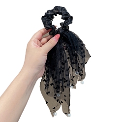 Black Cloth Hair Ties, Black, 240mm