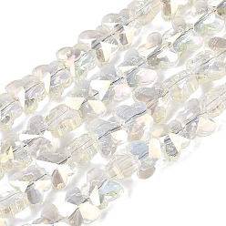 Light Goldenrod Yellow Electroplate Glass Beads Strands, Butterfly, Faceted, Rainbow Plated, Light Goldenrod Yellow, 6x8x4~4.5mm, Hole: 0.9~1mm, about 97~102pcs/strand, 22.64~24.61 inch(57.5~62.5cm)