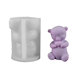 Медведь Силиконовые формы для свечей своими руками, формы для литья смолы, для уф-смолы, изготовление ювелирных изделий из эпоксидной смолы, белые, медведь, 67x92 мм