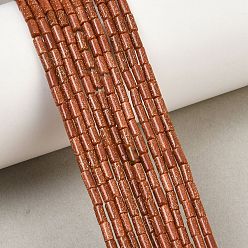 Goldstone Synthetic Goldstone Beads Strands, Column, 4x2mm, Hole: 0.8mm, about 102pcs/strand, 15.75''(40cm)
