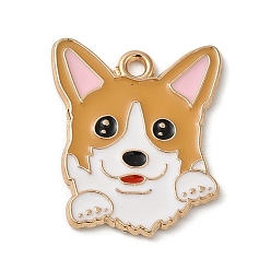 Сэнди Коричневый Подвески из сплава, с эмалью, собачий шарм, песчаный коричневый, 21x18x1.4 мм, отверстие : 1.6 мм