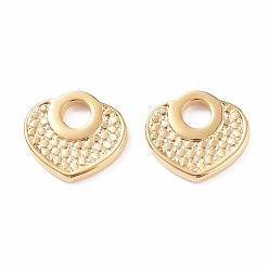 Золотой 304 подвески из нержавеющей стали закрепка кабошоном под эмаль, сердце, золотые, 14x15x2 мм, отверстие : 4 мм