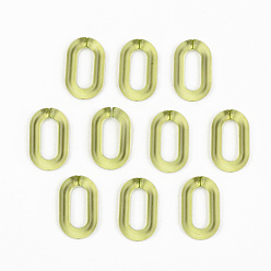 Yellow Green Transparent Acrylic Linking Rings, Quick Link Connectors, for Cable Chains Making, Unwelded, Oval, Yellow Green, 27x16.5x4.5mm, Inner Diameter: 18x7.5mm