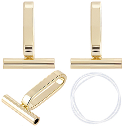 Light Gold Брошь из сплава, ожерелья, подвески, крючки, с силиконовой трубкой, золотой свет, 15x10x5 мм, отверстие : 1.2 мм, 2 шт / пакет, 8 мешки