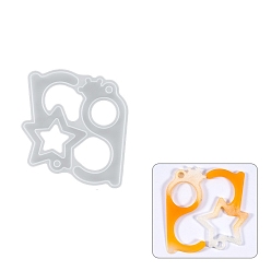 Звезда Силиконовые формы для подвесок пищевого класса своими руками, формы для литья смолы, звезда, 106x103x6 мм