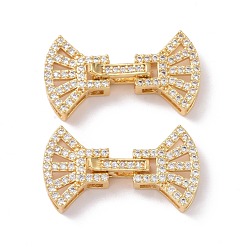 Золотой Латунное микропейв, прозрачный кубический цирконий, складные застежки, без кадмия и без свинца, оболочка, золотые, 28 мм, оболочки: 12x15.5x4.3 мм, отверстие : 2.9x3.3 мм, застежка : 11x9x2.5 mm, отверстие : 1.5x3~4.8 мм