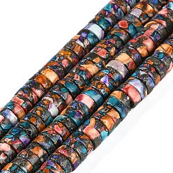 Разноцветный Природные Говлит бисер нитей, окрашенные, диск, Heishi бусы, красочный, 8x3 мм, отверстие : 0.9 мм, около 118 шт / нитка, 15.87'' (40.3 см)