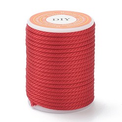 Красный Полиэстер плетеные шнуры, для изготовления ювелирных изделий из бисера, красные, 1.5 мм, около 4.37 ярдов (4 м) / рулон