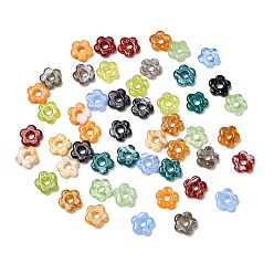 (52) Непрозрачная лаванда Бусины лэмпворк европейского стиля , бусины с большим отверстием, сливы, разноцветные, 15.5~16x15.5~16x3.5~4 мм, отверстие : 4.8 мм