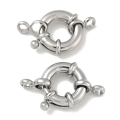 Platine Laiton printemps fermoir anneau, platine, 15x5.5mm, Trou: 3mm
