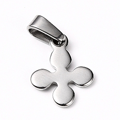 Edelstahl Farbe Anlaufgeschützt 304 Charms aus Edelstahl, Blume, Edelstahl Farbe, 14.5x11x1.5 mm, Bohrung: 5x2 mm