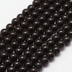 Obsidienne Acajou Naturelles acajou obsidienne brins de perles, ronde, 3mm, trou: 0.5mm, environ 125 pcs/chapelet
