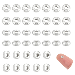 Серебро 60 шт. рондель 925 бусины-разделители из стерлингового серебра, серебряные, 3x1.5 мм, отверстие : 1 мм