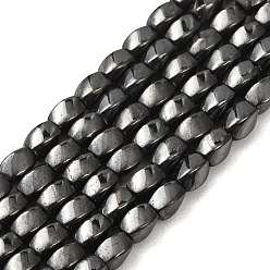 Магнитный Гематит Класс аа магнитное синтетические нити гематит твист шарик, 5x3 мм, отверстие : 1 мм, около 80 шт / нитка, 15.35 дюйм