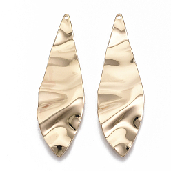 Light Gold Eco-Friendly Iron Big Pendants, Bumpy, Teardrop, Cadmium Free & Nickel Free & Lead Free, Light Gold, 57.5x18.5x4.5mm, Hole: 1.4mm