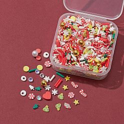 (52) Непрозрачная лаванда 25г рождественские кабошоны из полимерной глины ручной работы, модные аксессуары для украшения ногтей, с акриловыми стразами, разнообразные, разноцветные, 3~10x1.5~10x0.5~3.5 мм