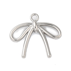 Платина Стойки подвески обшивки сплава, без кадмия и без свинца, бантом, платина, 21x23x4 мм, отверстие : 2 мм