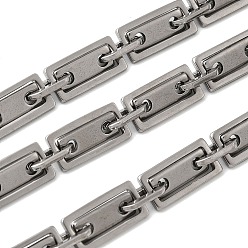 Нержавеющая Сталь Цвет 304 цепи прямоугольные звенья нержавеющие, несварные, цвет нержавеющей стали, 16.5x8x1.3 мм
