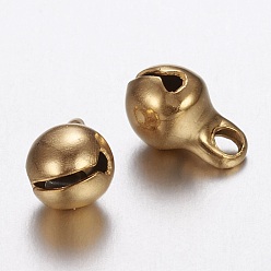 Золотой Ионное покрытие (ip) 304 колокольчики из нержавеющей стали, золотые, 9x6 мм, отверстие : 1.5 мм