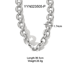 Нержавеющая Сталь Цвет 304 Овальные звенья из нержавеющей стали для унисекс, цвет нержавеющей стали, 14.37 дюйм (36.5 см)