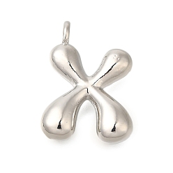 Letter X Стойки обшивки латунные подвески, без кадмия и без свинца, подвески с буквой az~z, Письмо X, 23x17x5.5 мм, отверстие : 3.5 мм