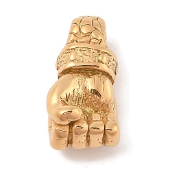 Золотой Ионное покрытие (ip) 304 подвески из нержавеющей стали, кулачный амулет, золотые, 31x15x15 мм, отверстие : 7.5x7 мм