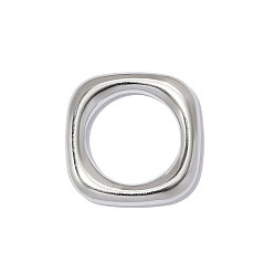 Нержавеющая Сталь Цвет 304 нержавеющей стали связывающий кольца, квадратный, зеркальная полировка, цвет нержавеющей стали, 18x18 мм