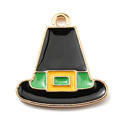 Hat Подвески из сплава с эмалью ко дню благодарения, золотой свет, шляпа, 19x18x1.5 мм, отверстие : 1.8 мм