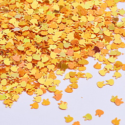 Dark Orange Shining Bunny Nail Art Glitter Manicure Sequins, DIY Sparkly Paillette Tips Nail, Rabbit Head, Dark Orange, 4x4x0.3mm, about 133000pcs/500g