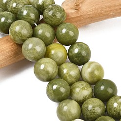 Chinese Jade Нити из натурального китайского нефрита/южного нефрита, круглые, сгладить, 16 мм, отверстие : 1.6 мм, около 25 шт / нитка, 15.35'' (39 см)