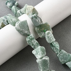 Зеленый Авантюрин Null, грубый необработанный камень, самородки, 7~25x9~26x7~20 мм, отверстие : 0.8~1.2 мм, около 10~18 шт / нитка, 7.28''~7.87'' (18.5~20 см)