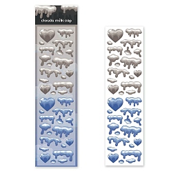 Васильковый Сердце ПВХ наклейка, самослипание, для бутылок с водой ноутбук телефон украшение для скейтборда, васильковый, 180x52 мм