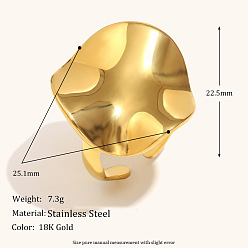 Самородки 304 манжетные кольца из нержавеющей стали и эмали, реальный 18 k позолоченный, самородки, внутренний диаметр: 15~20 мм