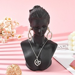 Black Stereoscopic Plastic Jewelry Necklace Display Busts, Black, 200x130mm