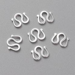 Посеребрённый Крюк пряжки латуни с, м застежка, долговечный, 925 серебро покрытием, 9x10x1 мм