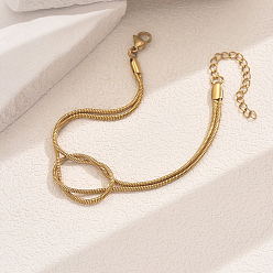 Золотой 304 из нержавеющей стали змея цепи браслеты, двухрядные браслеты для женщин, золотые
