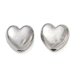 Stainless Steel Color 304 Stainless Steel Beads, Heart, Stainless Steel Color, 5x5x3mm, Hole: 0.9mm