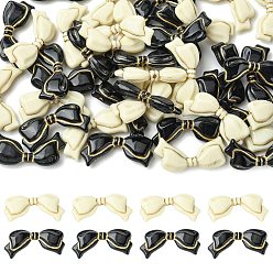 (52) Непрозрачная лаванда 40 шт 2 цвета непрозрачные акриловые бусины, золотой металл обвитыми, бантом, разноцветные, 14x29x6 мм, отверстие : 1.7 мм, 20 шт / цвет