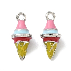 Платина Подвески из эмали и сплава, мороженое прелести, платина, 18.5x8.5 мм, отверстие : 1.8 мм