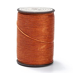 Шоколадный Круглая вощеная нить из полиэстера, микро шнур макраме, витой шнур, для шитья кожи, цвет шоколада, 0.65 мм, около 87.48 ярдов (80 м) / рулон