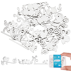 Нержавеющая Сталь Цвет 24шт 3 стили 201 подвески из нержавеющей стали, формы совы, птицы и слона, цвет нержавеющей стали, 10~17x29~30x1 мм, отверстие : 1.5 мм, 8 шт / стиль