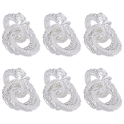 Silver 6Pcs Brass Beads, Dragon, Silver, 25mm