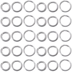 Нержавеющая Сталь Цвет 3000шт 3 стили 304 открытые соединительные кольца из нержавеющей стали, цвет нержавеющей стали, 21 датчик, 4~6x0.7 мм, внутренний диаметр: 2.6~4.6 мм, 1000 шт / стиль