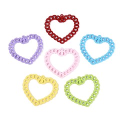 (52) Непрозрачная лаванда Акриловые подвески краскораспылительные, сердце, без кадмия, без никеля и без свинца, разноцветные, 45x49x3 мм, отверстие : 1.8 мм