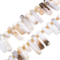 Белый Опал Натуральный белый опал африканские бусы пряди, колонка, 11~36x6.5~7 мм, отверстие : 1~1.2 мм, около 40~42 шт / нитка, 15.35~15.75'' (39~40 см)