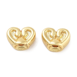 Золотой Стойка покрытие сердце латунные бусины, без кадмия и без свинца, долговечный, золотые, 5.5x7.5x4 мм, отверстие : 1.2 мм