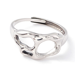 Antique Silver Hollow Out Twist 925 Sterling Silver Adjustable Ring for Men Women, Antique Silver, US Size 9 3/4(19.5mm)