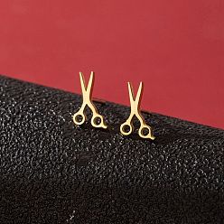 Другие Серьги-гвоздики в виде животных из нержавеющей стали для женщин, золотые, форма ножниц, 60x40 мм