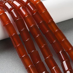 (123L) Белый крем непрозрачный блеск Бусины из натурального агата (окрашенные и нагретые), граненые, колонка, огнеупорный кирпич, 8~8.5x11~12 мм, отверстие : 0.7 мм, около 34 шт / нитка, 15.16'' (38.5 см)