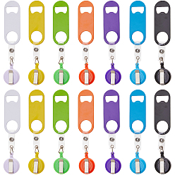 (52) Непрозрачная лаванда 14 шт. плоская круглая рулонная полипропиленовая пластиковая лента для значков, выдвижной зажим для бейджа, держатель удостоверения личности, 14 шт. 420 открывалка для бутылок из нержавеющей стали, разноцветные, 87x32x14.5 мм